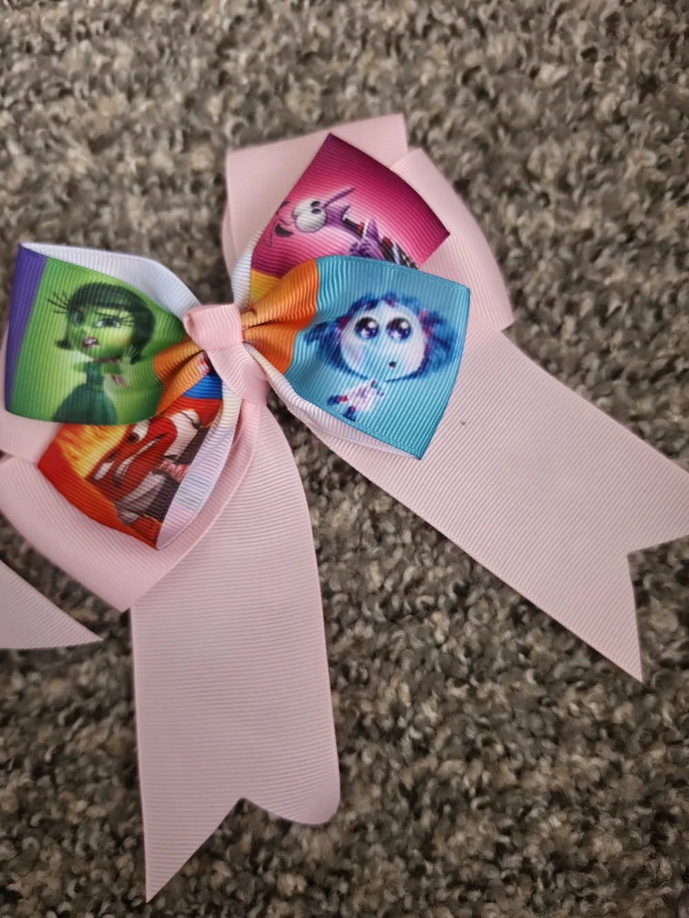 Set of 2 Inside Out Character Bow Hair Clips Girls Pink